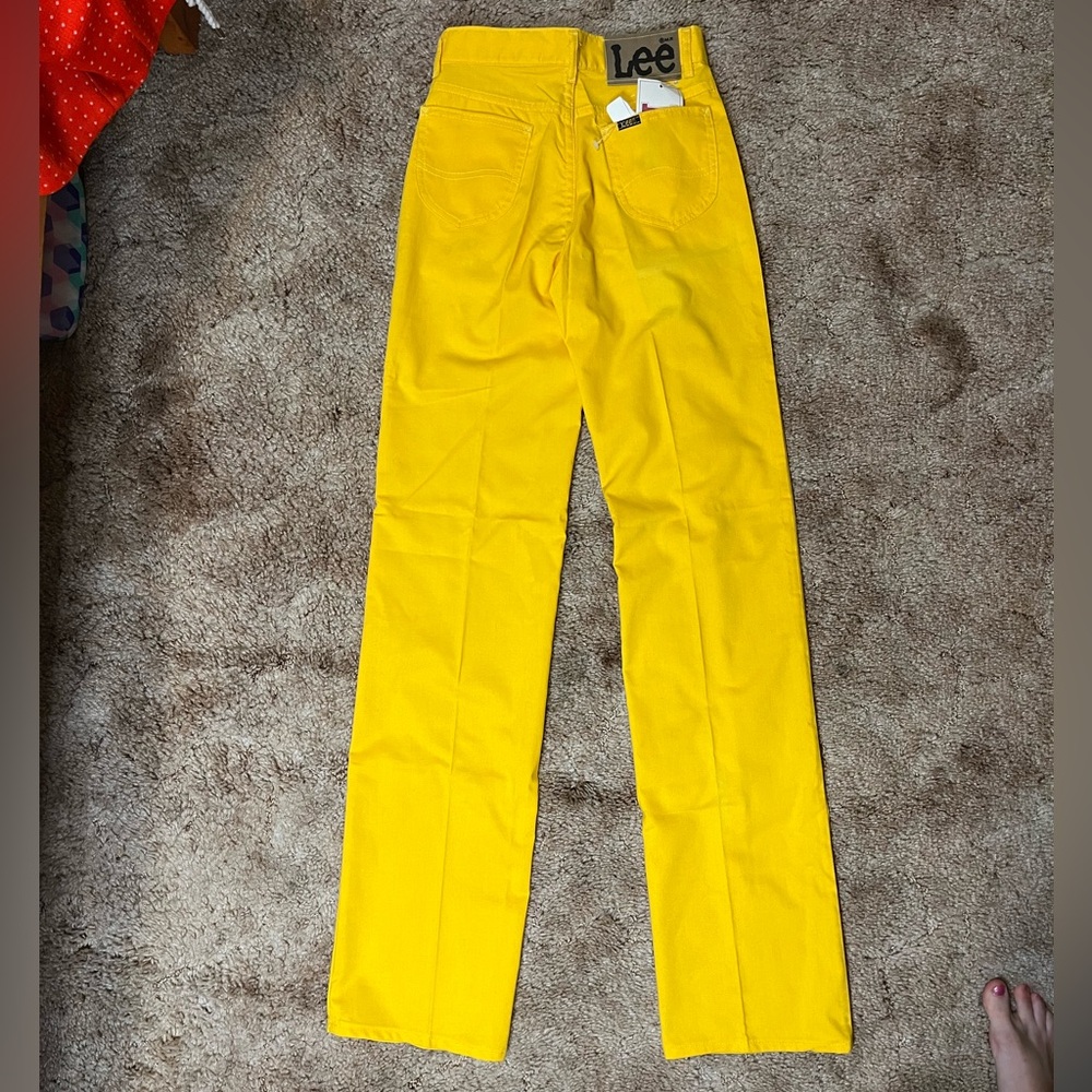 Vintage 1970s Lee Young Junior Yellow Pants New With Tag